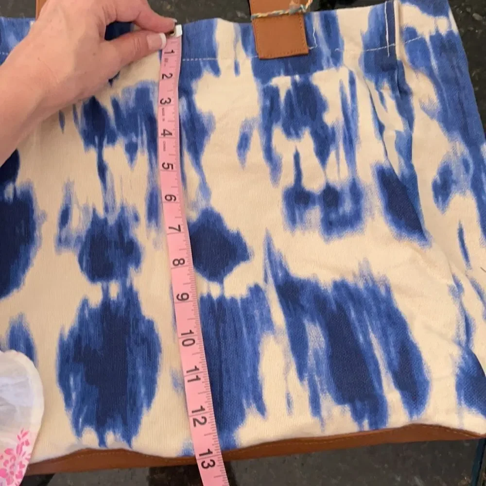 Lu + Elle Laguna Canvas Tassel Market Tote Watercolor LN!